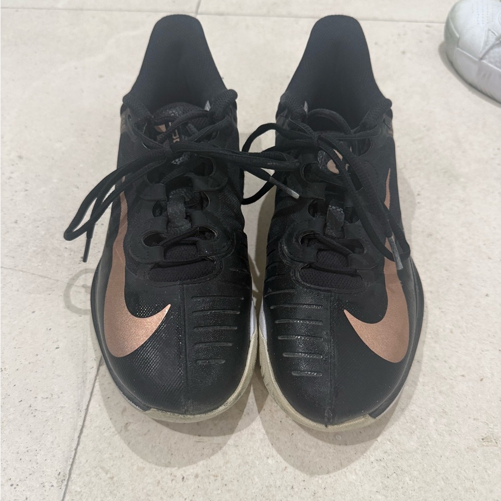 Nike Black and Bronze Tennis Sneakers